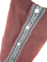 Christmas Stocking Wool/ Felted Repurposed Eddie Bauer Winter Sweater Plum Burgundy Green Mauve Recycled Upcycled 422