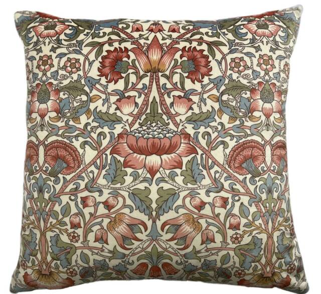 William Morris Lodden Cushion Cover Floral Printed Velvet Fabric 16-22
