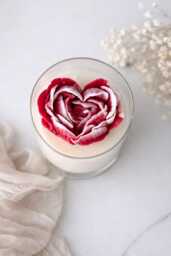Large Rose Heart Flower Candle Gift, Soy Wax Floral Candle, Gift For Her, Birthday, Wedding, Housewarming Gift, Red White Scented Candle Gift