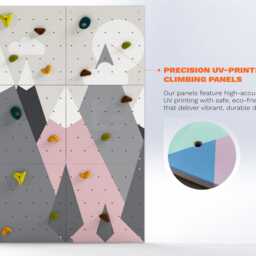 Kids Climbing Wall - Rock Indoor Play For Room - Pink Mountains Design, Custom Made, Holds Included - thumbnail 3