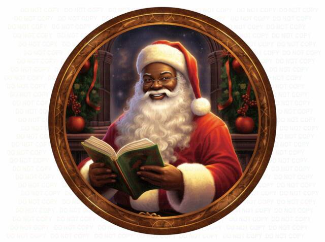 Black Santa Christmas Sign, Black Santa Xmas Wreath Merry Christmas Sign Uk, African American - image 1