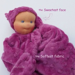 1st Birthday Gift For Baby Girl, Waldorf First Doll, Lovey Lilac Minky, Soft Newborn Gift, Shower Security Blanket - thumbnail 2