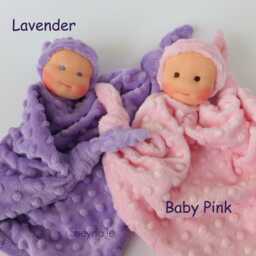 1st Birthday Gift For Baby Girl, Waldorf First Doll, Lovey Lilac Minky, Soft Newborn Gift, Shower Security Blanket - thumbnail 3