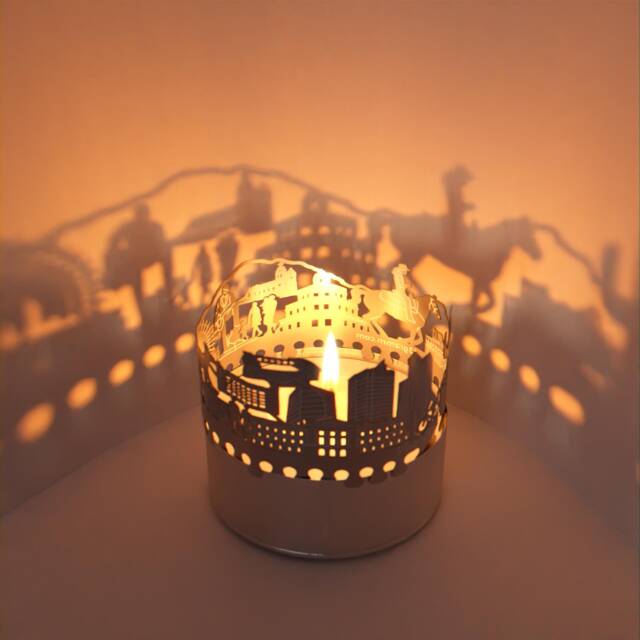 Phoenix Skyline Shadow Play - Lantern Candle Attachment - Unique Souvenir For Fans Creates Striking Room Projection - image 1