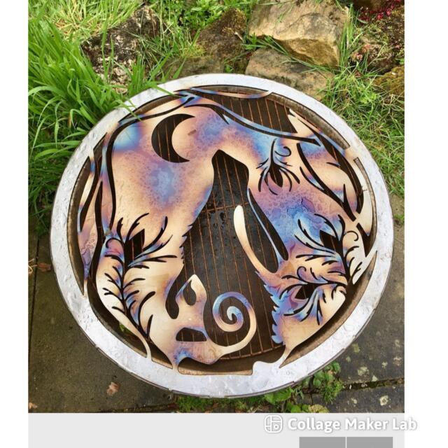 Moon Gazing Hare Metal Wall Art Celtic Garden Plaque - 40cm & 60cm - image 1