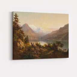 Majestic Mountain Lake Panorama Alpine Landscape Sunset Canvas Wall Art Print Decor Picture Ready To Hang - thumbnail 4