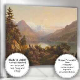 Majestic Mountain Lake Panorama Alpine Landscape Sunset Canvas Wall Art Print Decor Picture Ready To Hang - thumbnail 3
