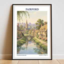 Fairford Cotswold Village Print - English Countryside Landscape Art - thumbnail 3