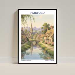 Fairford Cotswold Village Print - English Countryside Landscape Art - thumbnail 1