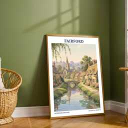 Fairford Cotswold Village Print - English Countryside Landscape Art - thumbnail 2