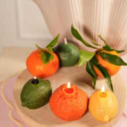 Handmade Fruit-Shaped Candles in Soy Wax. One-Of-A-Kind Textures, Warm Glow, & Timeless Shelf Appeal For Aesthetic Spaces - thumbnail 2