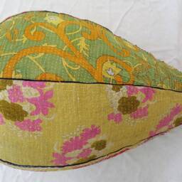 Handmade Floral Cotton Bean Bag Chair Embroidered Bohemian Pouf - Cover Only - thumbnail 4