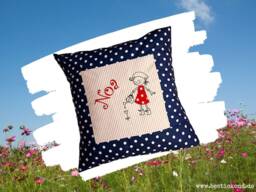 Embroidered Cushion G??rtnerin + Name //Marine - Nature// 40x40 Cover Gift Cuddly Cuddle Name - thumbnail 1