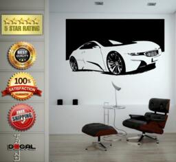 Sports Exotic Racing New Old School Muscle Car Vehicle Wall Vinyl Sticker Mural Room Decor L1829 - thumbnail 1