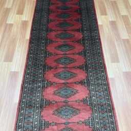 2.3x8 Pink Color Bokhara Rug - Runner Hallway Luxury Bukhara Fine Quality Woolen Afghan - thumbnail 3