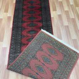 2.3x8 Pink Color Bokhara Rug - Runner Hallway Luxury Bukhara Fine Quality Woolen Afghan - thumbnail 4