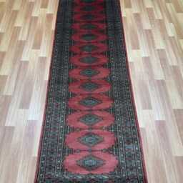2.3x8 Pink Color Bokhara Rug - Runner Hallway Luxury Bukhara Fine Quality Woolen Afghan - thumbnail 2