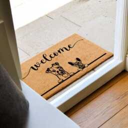 Custom Pet Welcome Mat - Personalized Dog & Cat Doormat Breeds Unique Gift For Animal Lovers Front Door Decor Owners - thumbnail 3