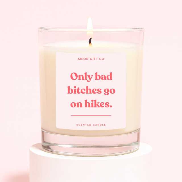 Hiker Gifts - For A Funny Girl Candle Hiking Her Only Bad Bitches Go On Hikes Label - image 1