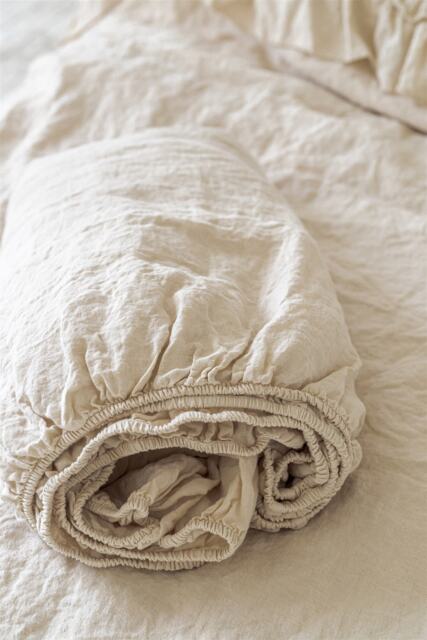 Linen Sheet. Fitted Bed Sheet French Linen. Handmade By Mooshop.69 - image 1