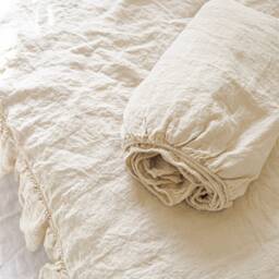 Linen Sheet. Fitted Bed Sheet French Linen. Handmade By Mooshop.69 - thumbnail 2