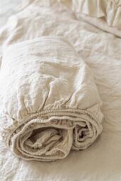 Linen Sheet. Fitted Bed Sheet French Linen. Handmade By Mooshop.69 - thumbnail 1