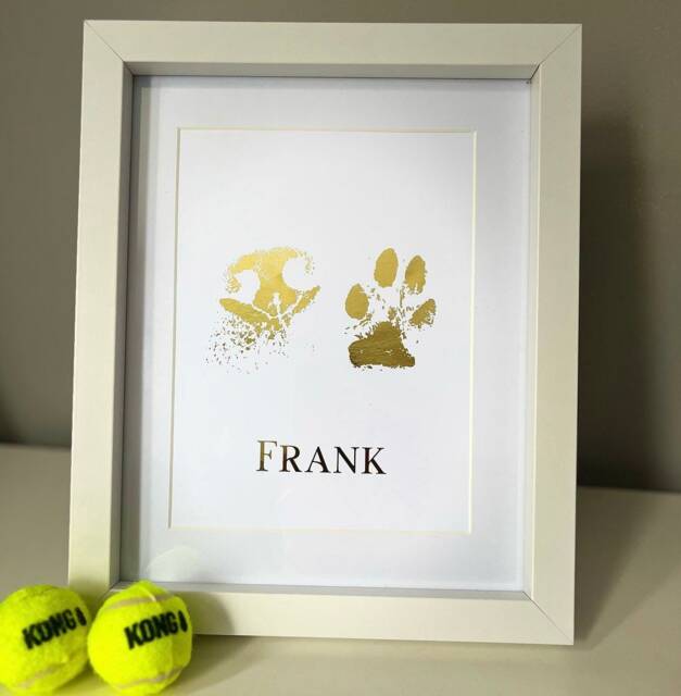 Personalised Dog Paw Print Foil Art - Pet Memorial Gift