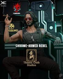 Chrome-Armed Rebel - Sci-Fi Anti-Corp Legend Johnny Silverhand Resin Figure 16K - thumbnail 1