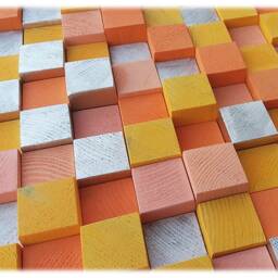 Modern Wood Headboard Geometric Wall Art, Custom Size - thumbnail 2