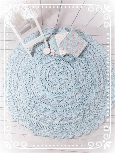 Carpet - Minoux 100 cm in Delicate Light Blue - image 1