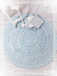 Carpet - Minoux 100 cm in Delicate Light Blue - thumbnail 1