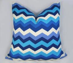 Blue Chevron - Decorative Pillow Cushion Covers Accent Throw Indoor Outdoor - thumbnail 1