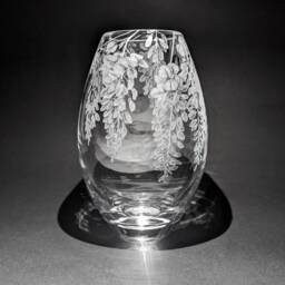 Wisteria Vase - Flowers -Hand Engraved Dartington Crystal Beautiful Glass Art Flower Gift- Engraving- Wedding Gift - thumbnail 3
