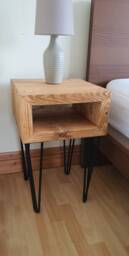 Pair Or Single Bedside Tables/Mitred Side Rustic Chunky Handmade Furniture/ Handmade Pine Oak Walnut Bedroom Furniture - thumbnail 1