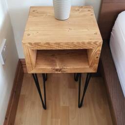 Pair Or Single Bedside Tables/Mitred Side Rustic Chunky Handmade Furniture/ Handmade Pine Oak Walnut Bedroom Furniture - thumbnail 3