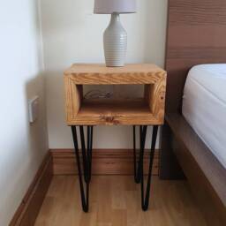 Pair Or Single Bedside Tables/Mitred Side Rustic Chunky Handmade Furniture/ Handmade Pine Oak Walnut Bedroom Furniture - thumbnail 2