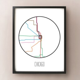 Chicago, Illinois - Minimalist Metro Subway Art Print Chicago L - thumbnail 2