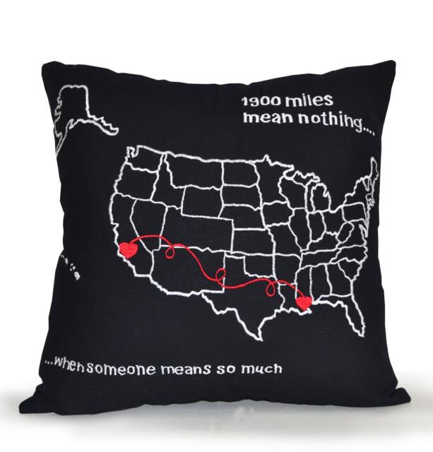 Usa Map Pillow, Us State Long Distance Relationship Gift Custom Connected For Friend Sister Mother Father - image 1