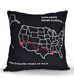 Usa Map Pillow, Us State Long Distance Relationship Gift Custom Connected For Friend Sister Mother Father - thumbnail 1