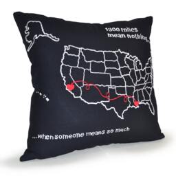 Usa Map Pillow, Us State Long Distance Relationship Gift Custom Connected For Friend Sister Mother Father - thumbnail 2