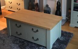 Rustic Coffee Table Large With 4 Drawers - Can Be Made Any Size