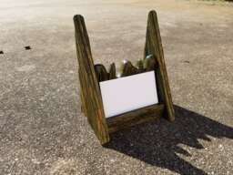 Reclaimed Wood Business Card Holder, Green - thumbnail 1