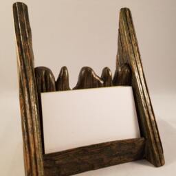 Reclaimed Wood Business Card Holder, Green - thumbnail 3