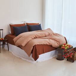 Charcoal Linen Pillow Shams Set Envelope Pillowcases, Wrinkled Texture - thumbnail 3