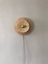 Galia D. 30cm Portable Wall Light in Natural Fibers - Fixed Version On Request Made France - thumbnail 1