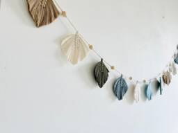 Macrame Feathers Garland - Water Colour Palette Tapestry Wall Hanging Bohemian Decor Bunting Natural Nursery 21 Custom Colours
