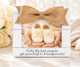 Grandparent Pregnancy Announcement Frame, Only The Best Parents Get Promoted To Grandparents, Personalized Photo Gift - thumbnail 1