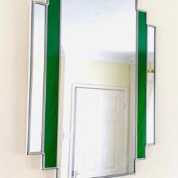 Art Deco Mirror Emerald Green - thumbnail 3