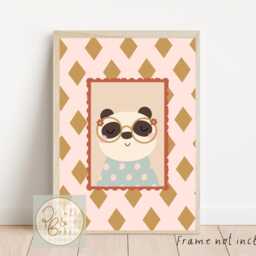 Cute Panda in Glasses Print. Perfect For A Nursery, Bedroom Or Playroom. Animal Print - Unframed - thumbnail 2
