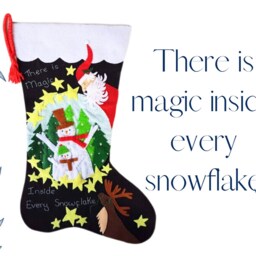 There Is Magic Inside Every Snowflake Felt Christmas Stocking - Personalized - thumbnail 2